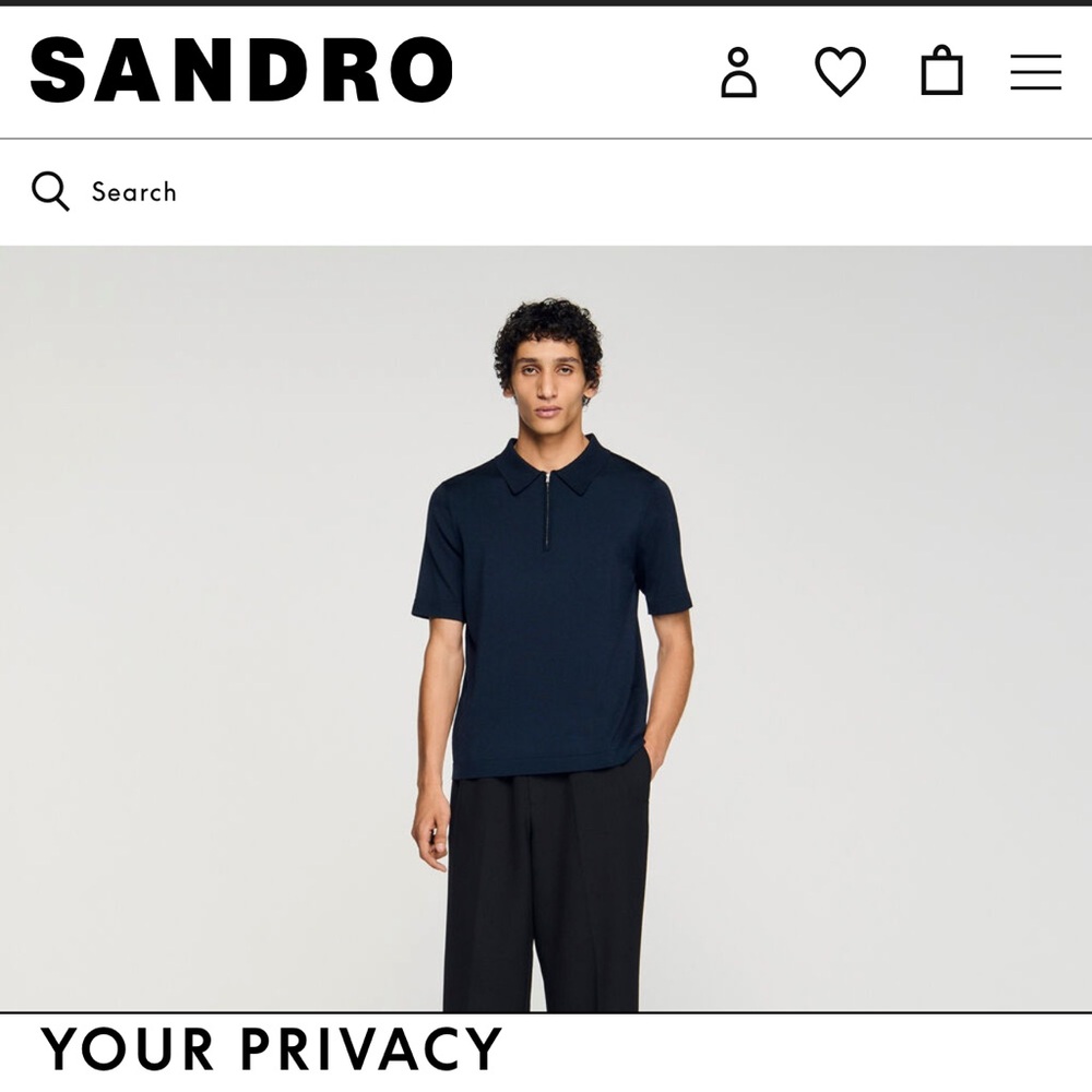 SANDRO navy blue men’s polo size L — never worn, tags on